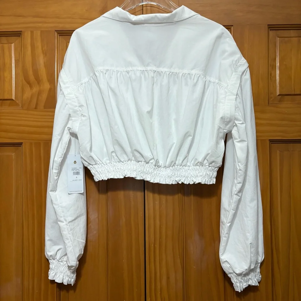 Spiritual Gangster White Cropped Windbreaker Jacket Size Small NWT - Picture 7 of 12